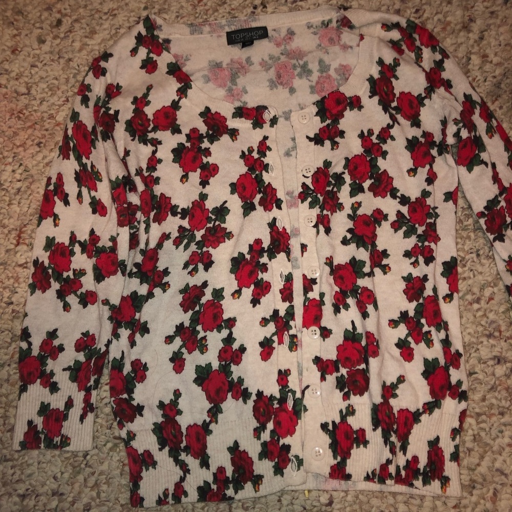 TopShop floral print cardigan smal